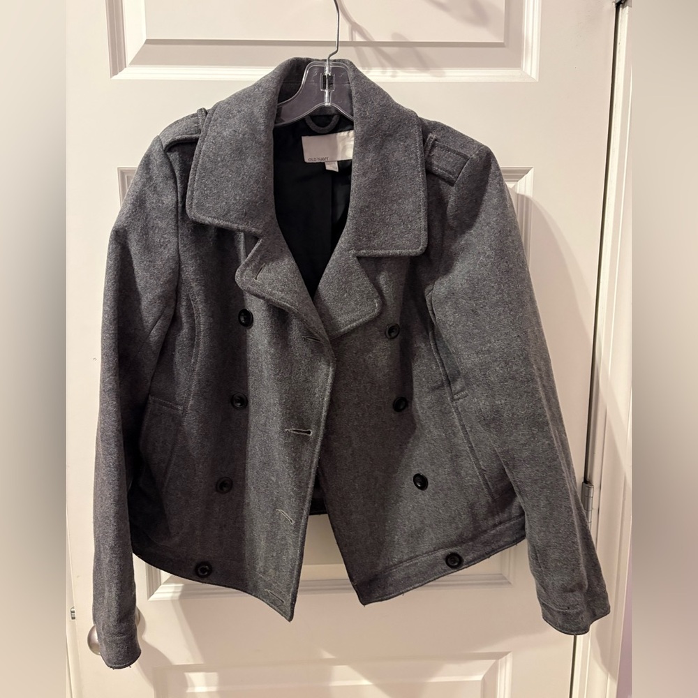 Old Navy Charcoal Double-Breasted Pea Coat